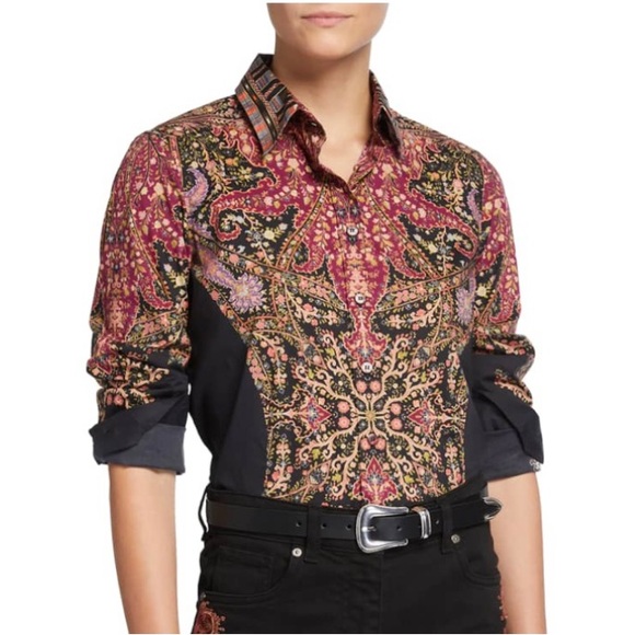 Etro Tops - Etro Paisley Print Button Down Blouse- 42 (6)